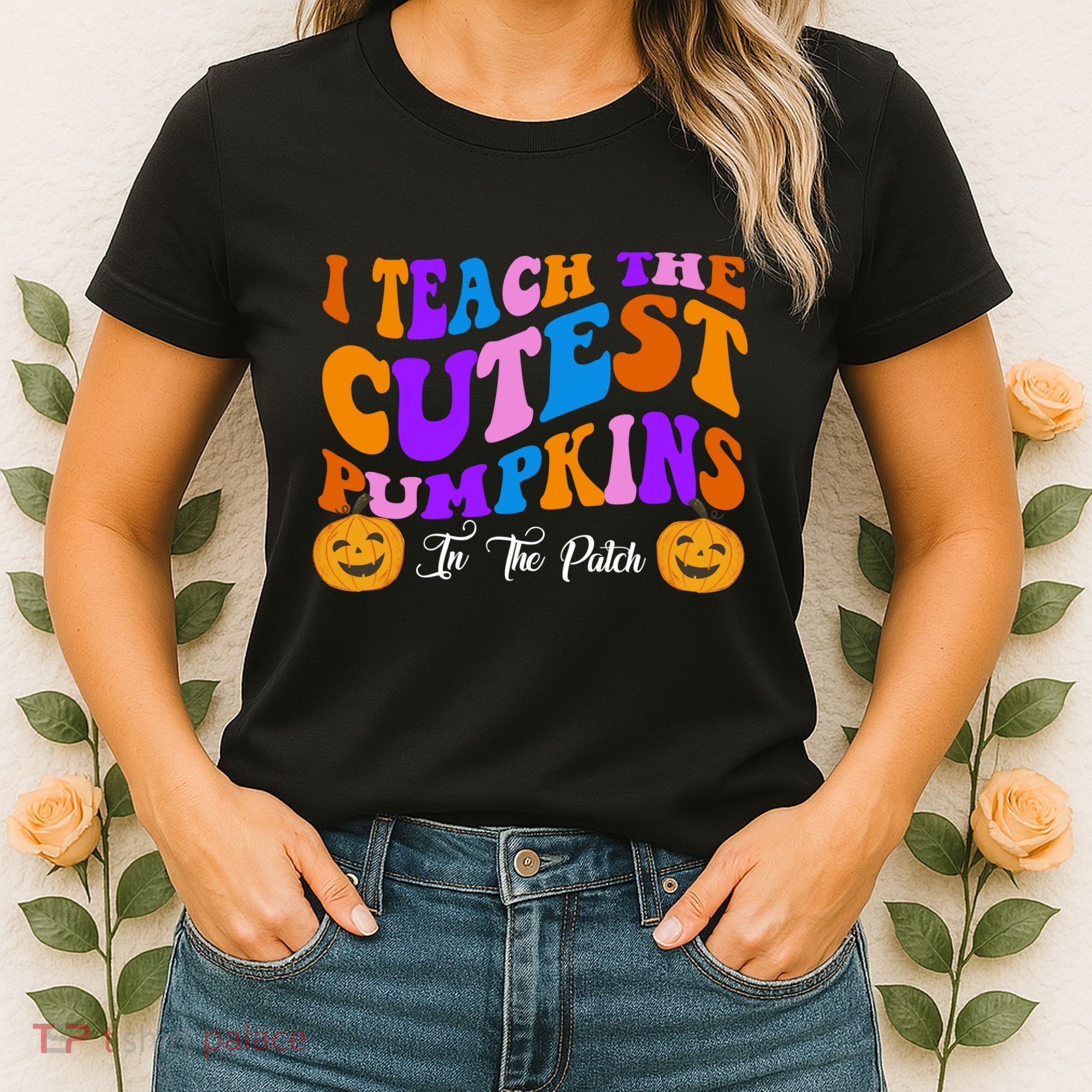 I Teach The Cutest Pumpkins In The Patch Halloween Teacher Women's T-Shirt