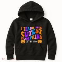 I Teach The Cutest Pumpkins In The Patch Halloween Teacher Kids Hoodie thumb 0