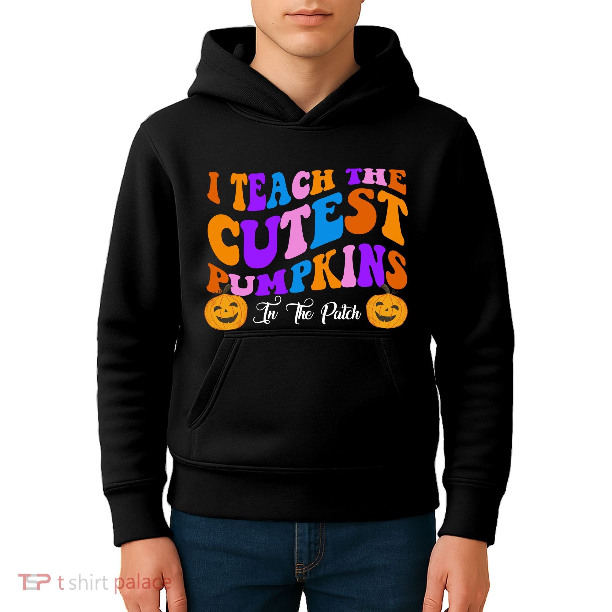 I Teach The Cutest Pumpkins In The Patch Halloween Teacher Kids Hoodie