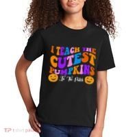 I Teach The Cutest Pumpkins In The Patch Halloween Teacher Kids T-Shirt thumb 2