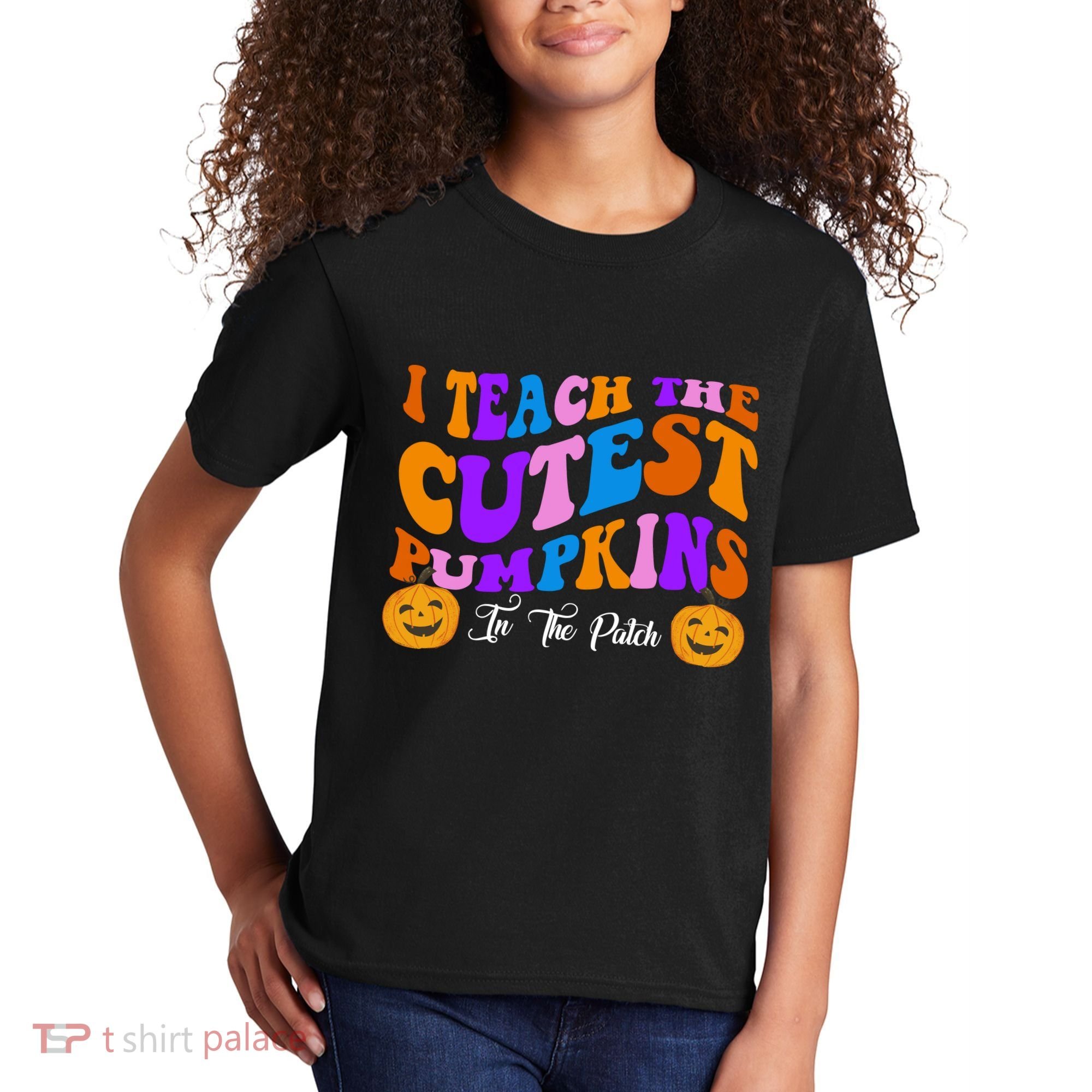 I Teach The Cutest Pumpkins In The Patch Halloween Teacher Kids T-Shirt