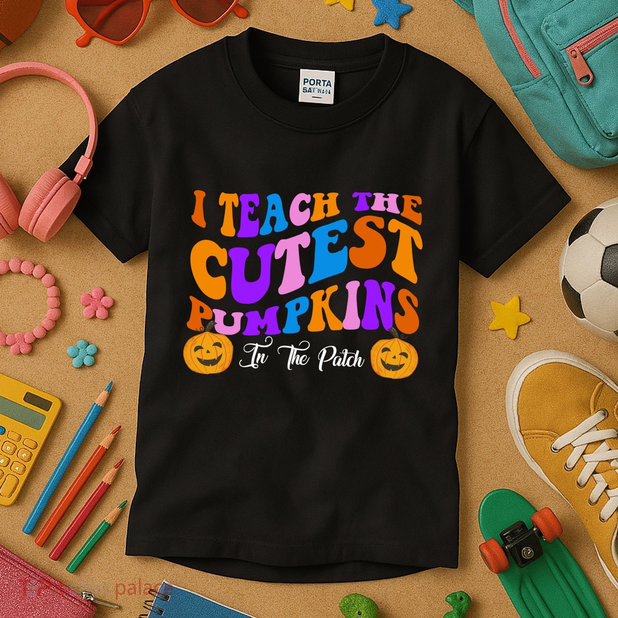 I Teach The Cutest Pumpkins In The Patch Halloween Teacher Kids T-Shirt