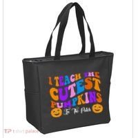 I Teach The Cutest Pumpkins In The Patch Halloween Teacher Tote Bag thumb 2