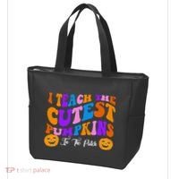 I Teach The Cutest Pumpkins In The Patch Halloween Teacher Tote Bag thumb 3