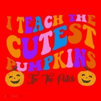 I Teach The Cutest Pumpkins In The Patch Halloween Teacher Santa Hat thumb 1