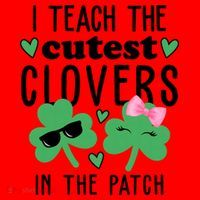 I Teach The Cutest Clovers In The Patch St Patrick's Day Teacher Santa Hat thumb 1