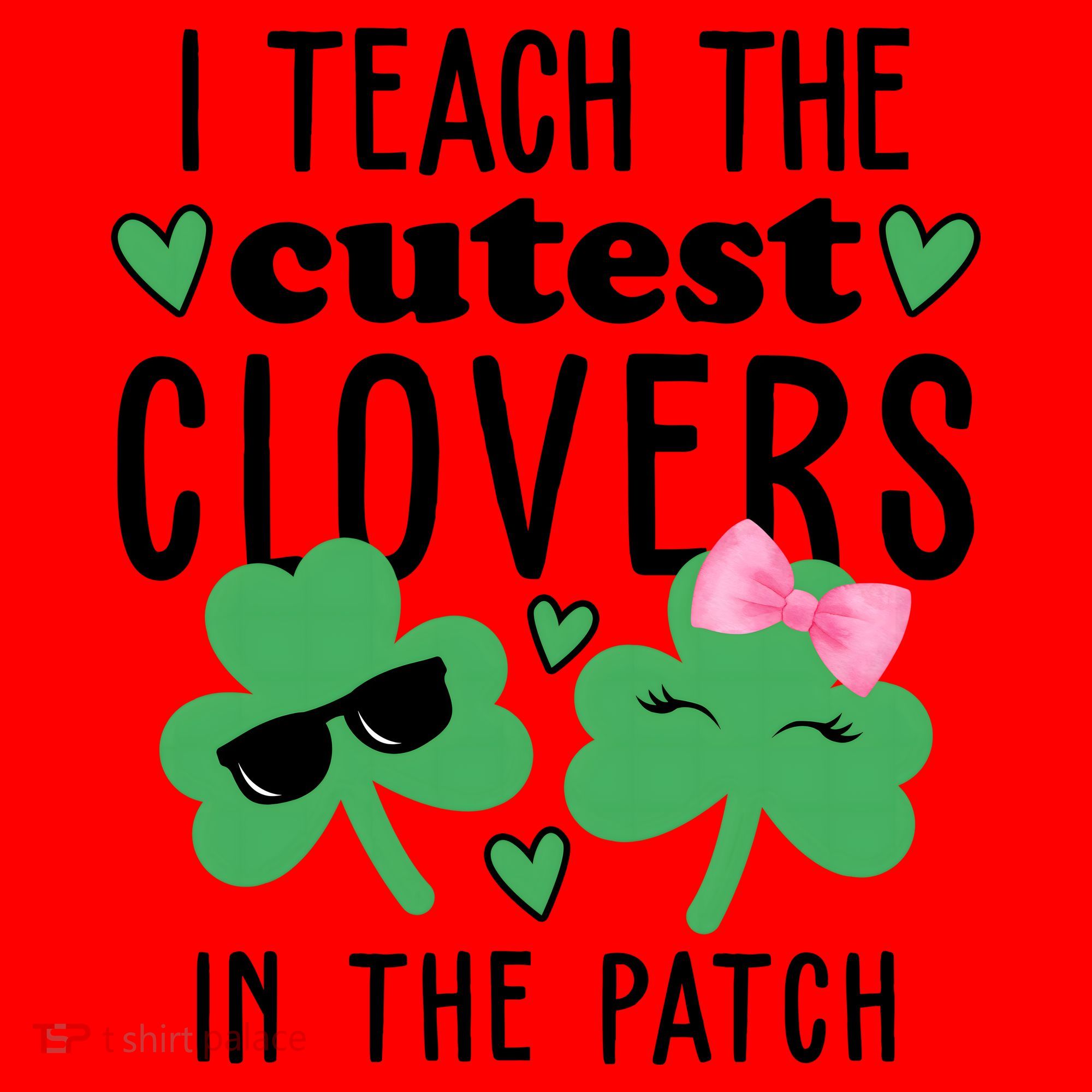 I Teach The Cutest Clovers In The Patch St Patrick's Day Teacher Santa Hat