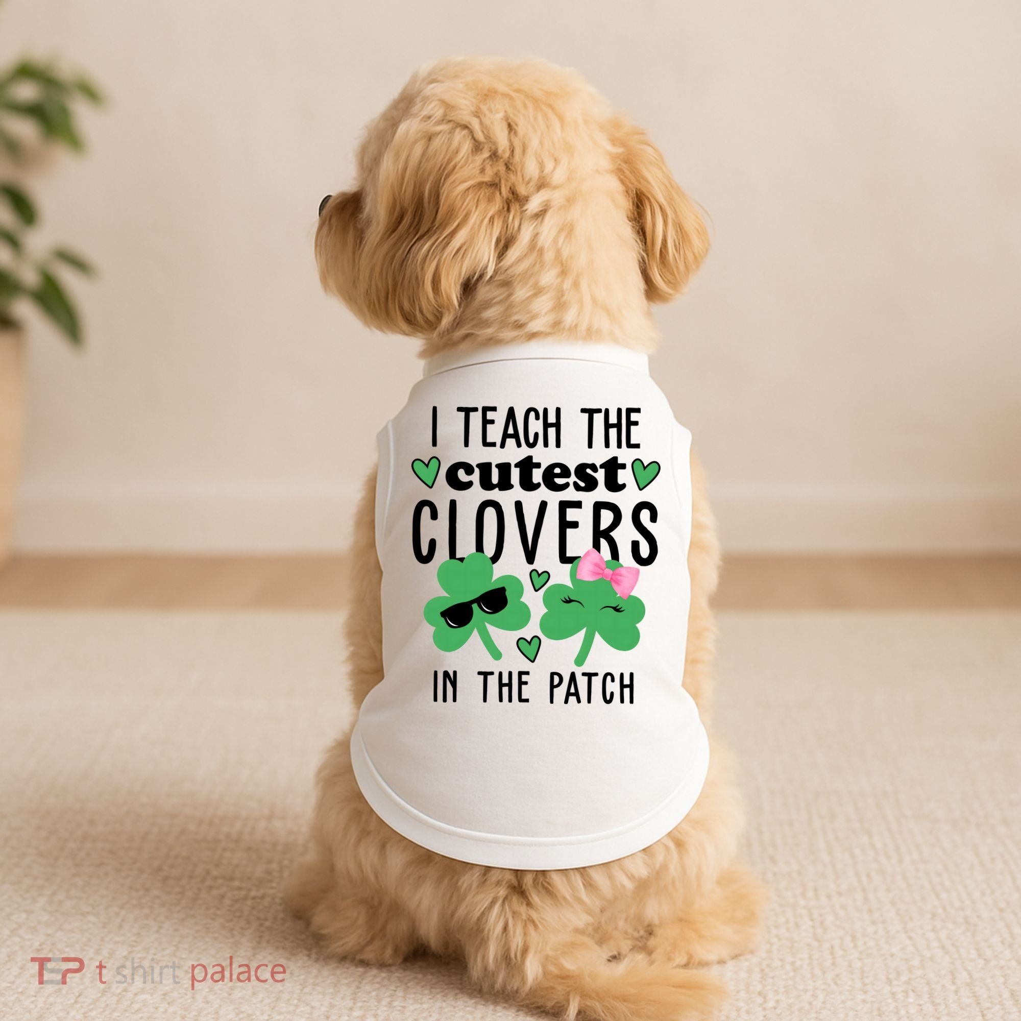 I Teach The Cutest Clovers In The Patch St Patrick's Day Teacher Doggie Tank