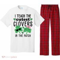 I Teach The Cutest Clovers In The Patch St Patrick's Day Teacher Pajama Set thumb 0