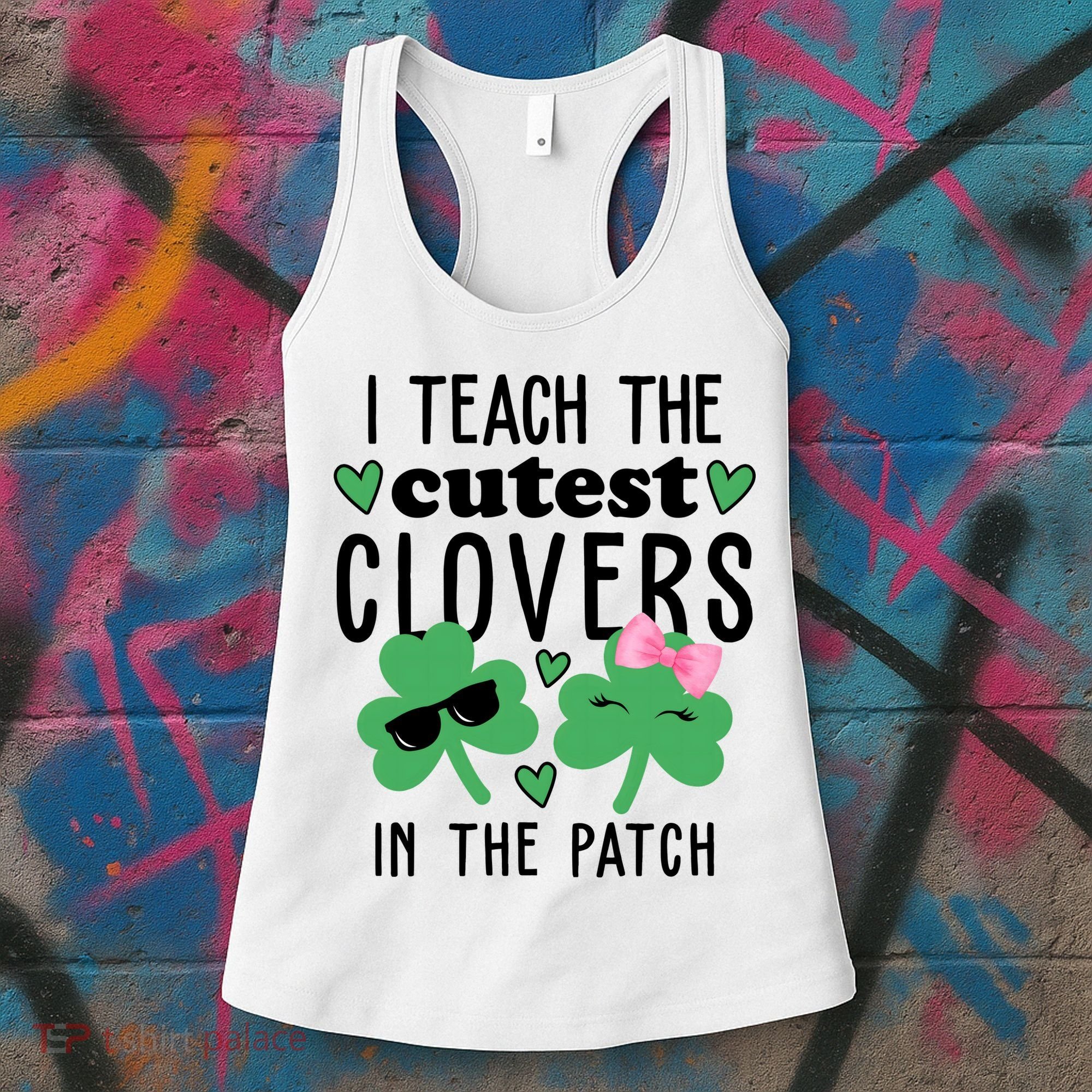 I Teach The Cutest Clovers In The Patch St Patrick's Day Teacher Women's Tank Top