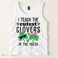 I Teach The Cutest Clovers In The Patch St Patrick's Day Teacher Tank Top thumb 2
