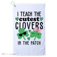 I Teach The Cutest Clovers In The Patch St Patrick's Day Teacher Golf Towel thumb 0