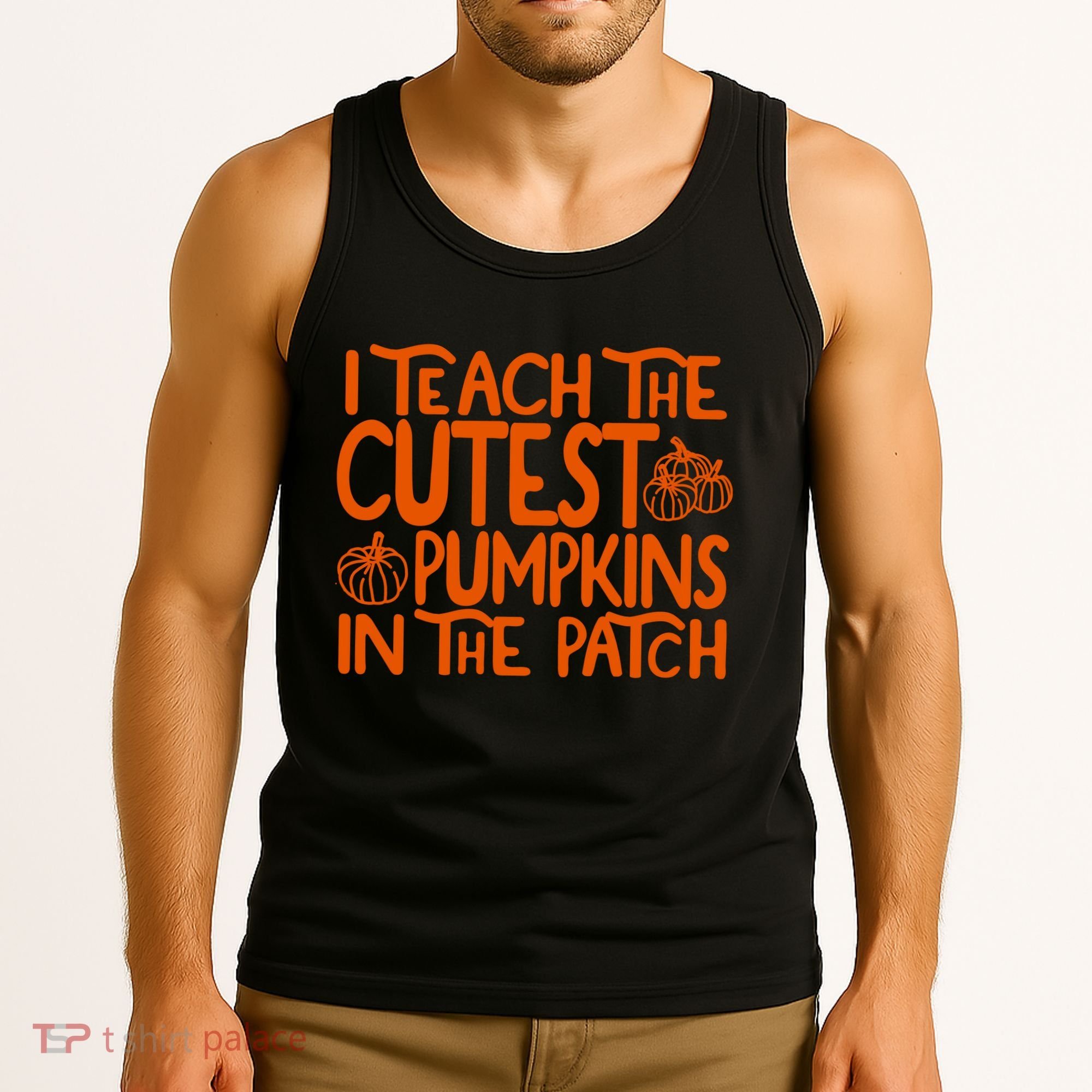 I Teach The Cutest Pumpkins In The Patch Halloween Teacher Tank Top