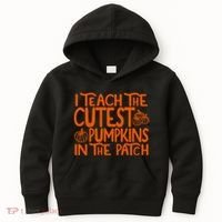 I Teach The Cutest Pumpkins In The Patch Halloween Teacher Kids Hoodie thumb 0