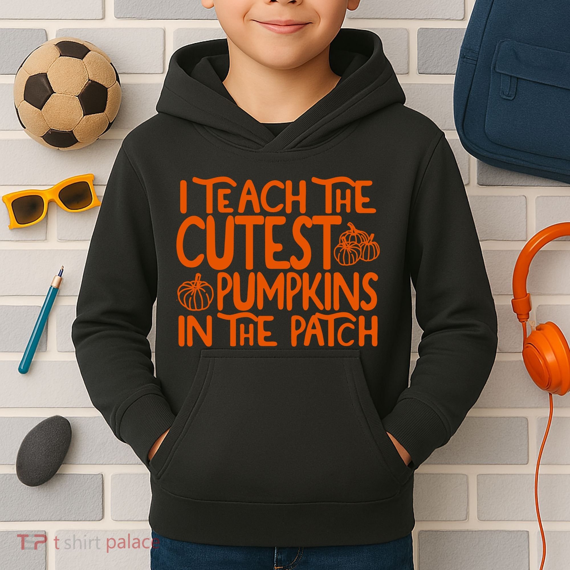 I Teach The Cutest Pumpkins In The Patch Halloween Teacher Kids Hoodie