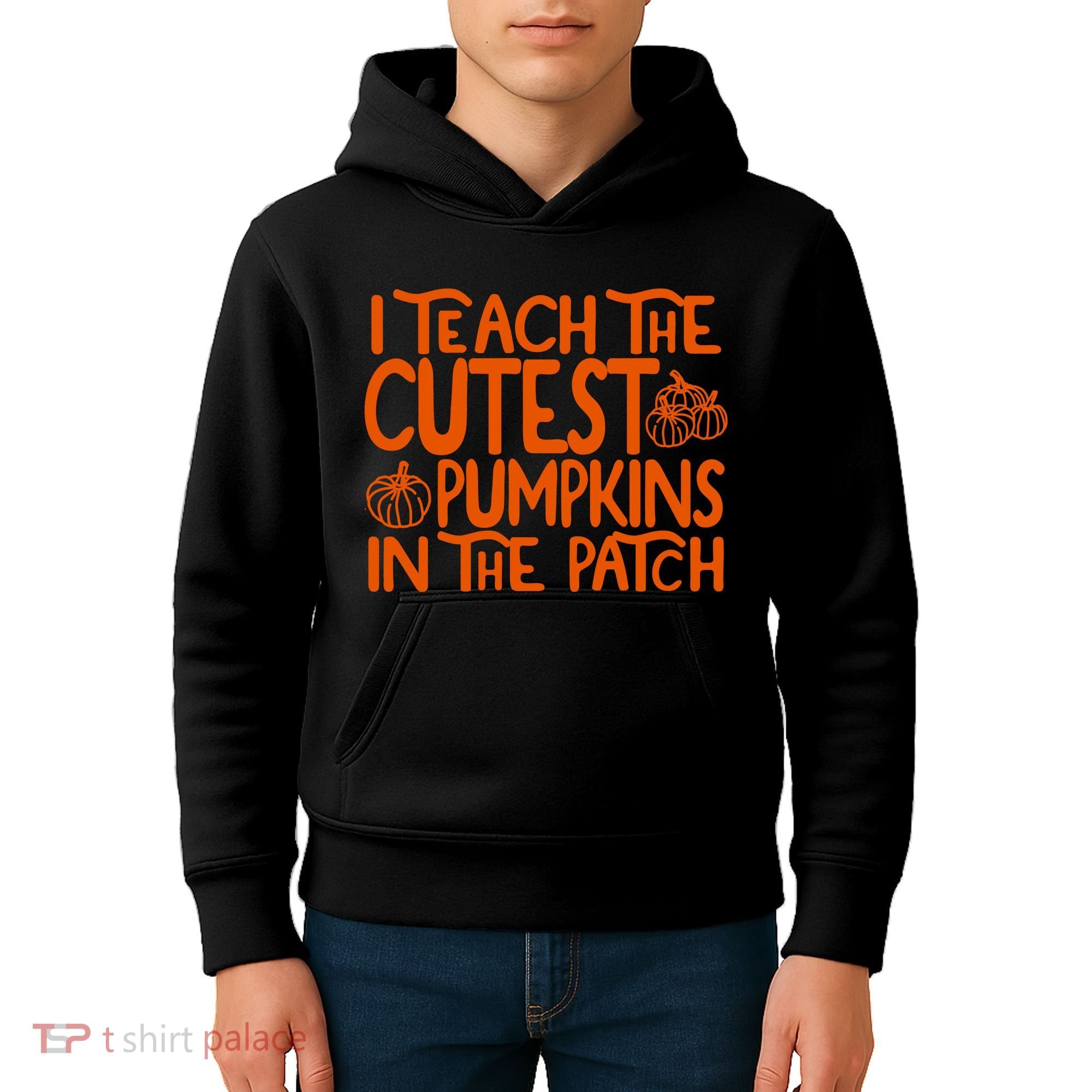 I Teach The Cutest Pumpkins In The Patch Halloween Teacher Kids Hoodie