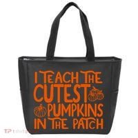 I Teach The Cutest Pumpkins In The Patch Halloween Teacher Tote Bag thumb 0