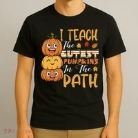 I Teach The Cutest Pumpkins In The Patch Rainbow Girls Boys T-Shirt thumb 3