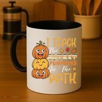 I Teach The Cutest Pumpkins In The Patch Rainbow Girls Boys Coffee Mug thumb 4