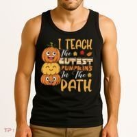 I Teach The Cutest Pumpkins In The Patch Rainbow Girls Boys Tank Top thumb 3