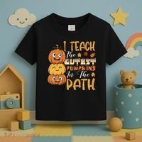 I Teach The Cutest Pumpkins In The Patch Rainbow Girls Boys Toddler T-Shirt thumb 3