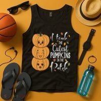 I Teach The Cutest Pumpkins In The Patch Rainbow Girls Boys Tank Top thumb 4