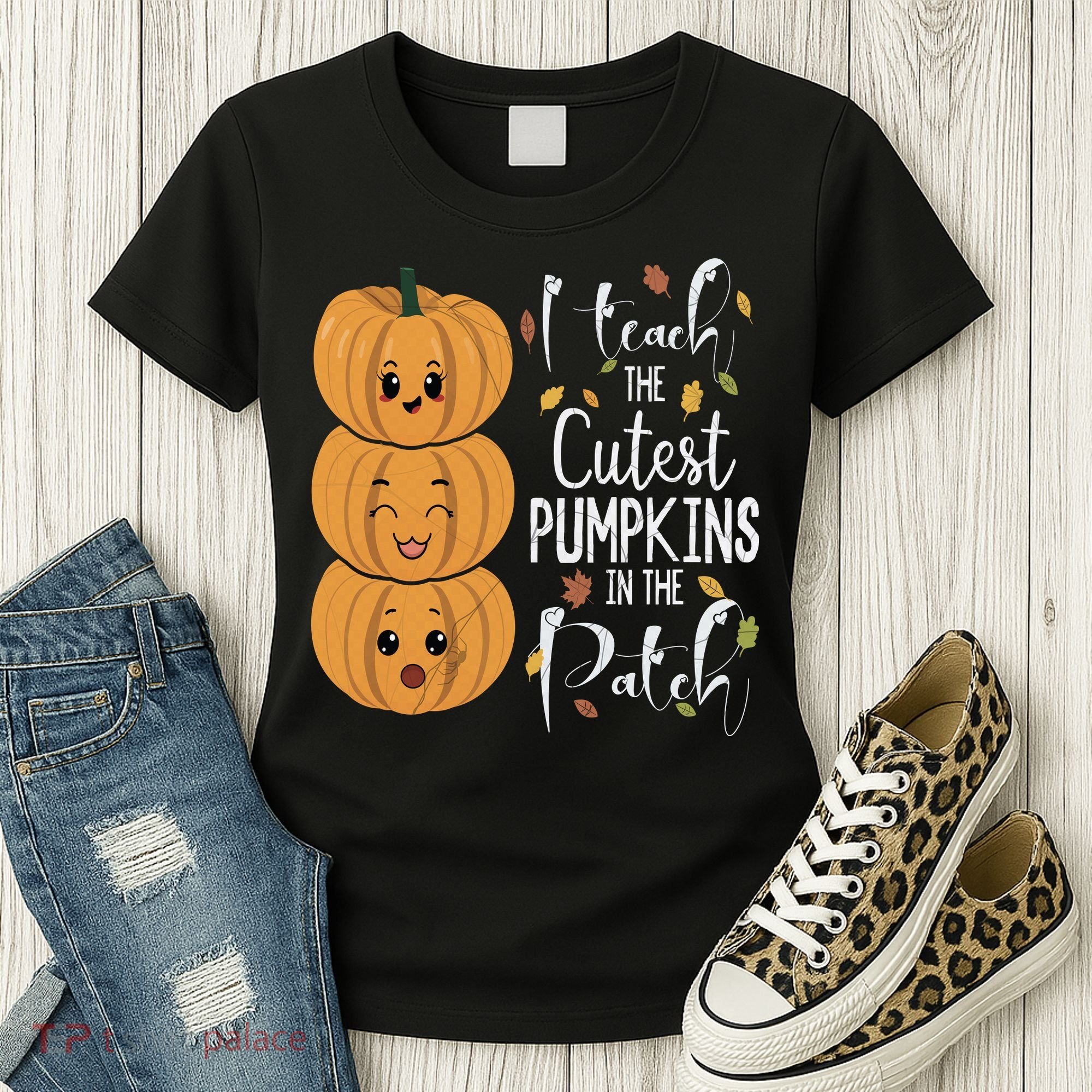 I Teach The Cutest Pumpkins In The Patch Rainbow Girls Boys Women's T-Shirt