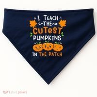 I Teach The Cutest Pumpkins In The Patch Halloween Quote USA-Made Doggie Bandana thumb 0
