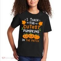 I Teach The Cutest Pumpkins In The Patch Halloween Quote Kids T-Shirt thumb 2