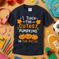 I Teach The Cutest Pumpkins In The Patch Halloween Quote Kids T-Shirt thumb 3