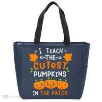 I Teach The Cutest Pumpkins In The Patch Halloween Quote Tote Bag thumb 0
