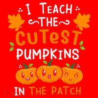 I Teach The Cutest Pumpkins In The Patch Halloween Quote Santa Hat thumb 1