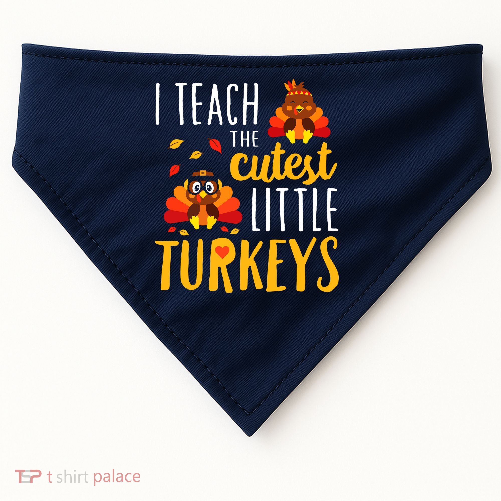 I Teach The Cutest Little Turkeys School Thankful USA-Made Doggie Bandana