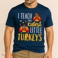 I Teach The Cutest Little Turkeys School Thankful Cooling Performance Crew T-Shirt thumb 2