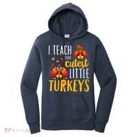 I Teach The Cutest Little Turkeys School Thankful Women's Hoodie thumb 0
