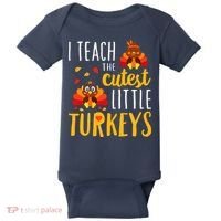I Teach The Cutest Little Turkeys School Thankful Baby Bodysuit thumb 0
