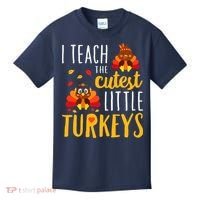 I Teach The Cutest Little Turkeys School Thankful Kids T-Shirt thumb 0