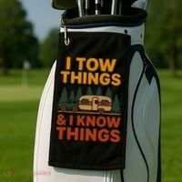 I Tow Things And I Know Things Golf Towel thumb 2