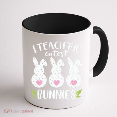 I Teach The Cutest Bunnies Love Teaching Coffee Mug back