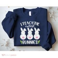 I Teach The Cutest Bunnies Love Teaching Sweatshirt thumb 2