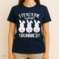 I Teach The Cutest Bunnies Love Teaching T-Shirt thumb 4