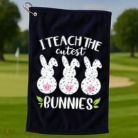 I Teach The Cutest Bunnies Love Teaching Golf Towel thumb 1