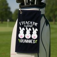 I Teach The Cutest Bunnies Love Teaching Golf Towel thumb 2