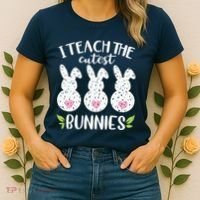 I Teach The Cutest Bunnies Love Teaching Women's T-Shirt thumb 2