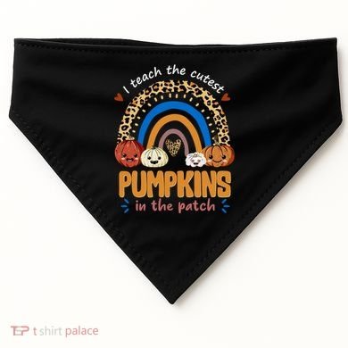 I Teach The Cutest Pumpkins In The Patch Leopard USA-Made Doggie Bandana