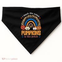 I Teach The Cutest Pumpkins In The Patch Leopard USA-Made Doggie Bandana thumb 0