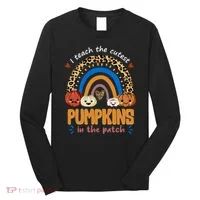 I Teach The Cutest Pumpkins In The Patch Leopard Long Sleeve Shirt thumb 0