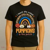 I Teach The Cutest Pumpkins In The Patch Leopard T-Shirt thumb 3