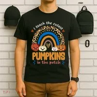 I Teach The Cutest Pumpkins In The Patch Leopard T-Shirt thumb 6