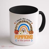 I Teach The Cutest Pumpkins In The Patch Leopard Coffee Mug thumb 1